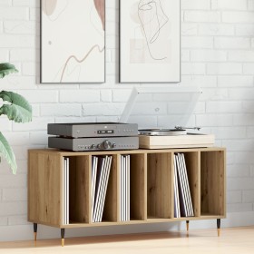 Mueble de discos madera de ingeniería envejecida