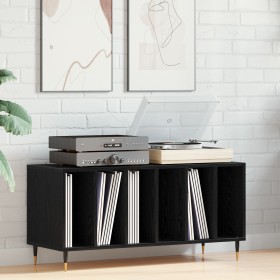 Mueble de discos madera de ingeniería roble negro