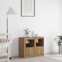 Mueble lateral con luces LED 2 pcs en roble artesanal 41x37x67 cm von , Schließfächer und Lagerschränke - Ref: Foro24-863021,...