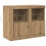 Mueble lateral con luces LED 2 pcs en roble artesanal 41x37x67 cm von , Schließfächer und Lagerschränke - Ref: Foro24-863021,...