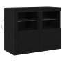 Gabinetes Laterales con Luces LED 2 pcs Madera de Roble Negra 41x37x67 cm von , Schließfächer und Lagerschränke - Ref: Foro24...
