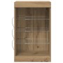 Aparador con luces LED madera roble artisan 41x37x67 cm by , Sideboards - Ref: Foro24-863052, Price: 61,38 €, Discount: %