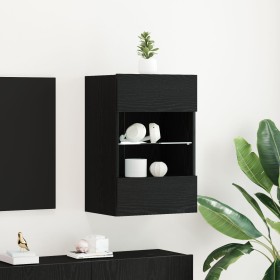 Mueble de TV con LED madera ingeniería roble negro 40x30x60,5cm by , Closets and storage - Ref: Foro24-863096, Price: 56,81 €...