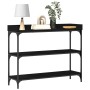 Mesa consola madera roble negro y acero 100x30x80 cm de , Mesas auxiliares - Ref: Foro24-863569, Precio: 74,54 €, Descuento: %