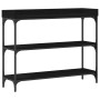 Mesa consola madera roble negro y acero 100x30x80 cm de , Mesas auxiliares - Ref: Foro24-863569, Precio: 74,54 €, Descuento: %