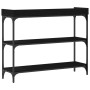 Mesa consola madera roble negro y acero 100x30x80 cm de , Mesas auxiliares - Ref: Foro24-863569, Precio: 74,54 €, Descuento: %