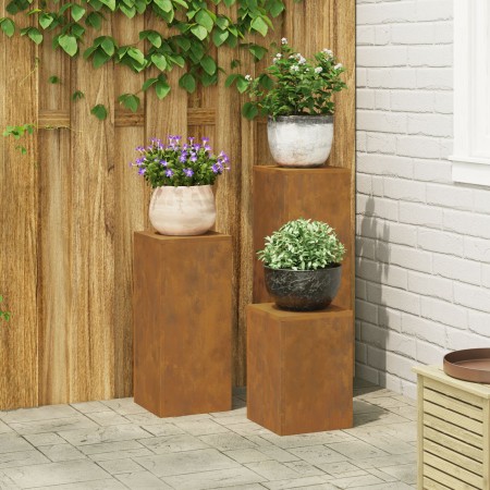 Soportes de plantas exterior 3 uds acero patinable von , Topfständer - Ref: Foro24-865833, Preis: 84,94 €, Rabatt: %
