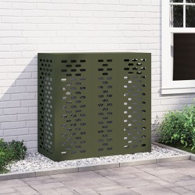 Cubierta de aire acondicionado acero verde oliva 110x50x105 cm by , Accessories for heating radiators - Ref: Foro24-865914, P...