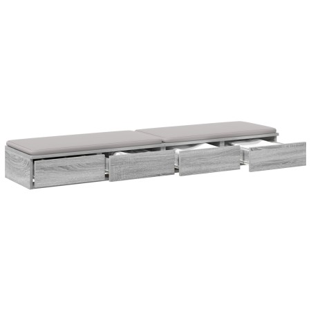 Cajones de cama en gris Sonoma, 150x36,5x16,5 cm, de madera ingenierizada de , Mesitas de noche - Ref: Foro24-866960, Precio:...