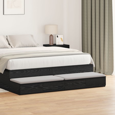 Cajones de Cama Negro Roble 160x36,5x16,5 cm Madera Elaborada | Foro24.es | Tu tienda online para hogar, jardín y más Foro24.es