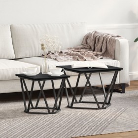 Mesas Laterales 2 pcs Negro Madera Ingenerizada