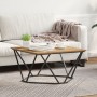 Mesa de Café Roble Artesanal 80x80x45 cm Madera Ingenierizada