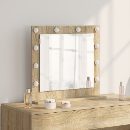 Espejo de tocador con luces LED Roble Sonoma 60x55x18 cm | Foro24.es | Tu tienda online para hogar, jardín y más Foro24.es