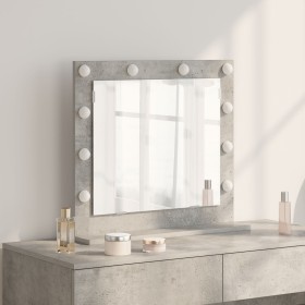 Espejo de Tocador con Luces LED Gris Concreto 60x55x18 cm de , Espejos - Ref: Foro24-868288, Precio: 63,02 €, Descuento: %