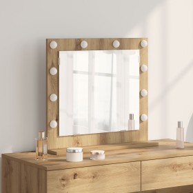 Espejo de Vanity con luces LED Roble Artisan 60x55x18 cm de , Espejos - Ref: Foro24-868292, Precio: 63,02 €, Descuento: %