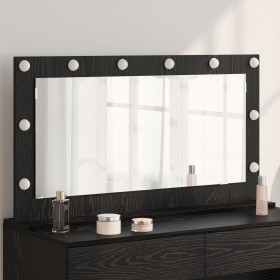 Espejo de tocador con luces LED Roble Negro 100x55x18 cm by , Mirrors - Ref: Foro24-868302, Price: 99,07 €, Discount: %