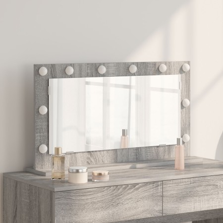 Espejo de Tocador Gris Sonoma Tablero de Partículas, Vidrio | Foro24.es | Tu tienda online para hogar, jardín y más Foro24.es