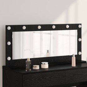 Espejo de tocador con luces LED Roble Negro 100x45x18 cm de , Espejos - Ref: Foro24-868326, Precio: 89,92 €, Descuento: %