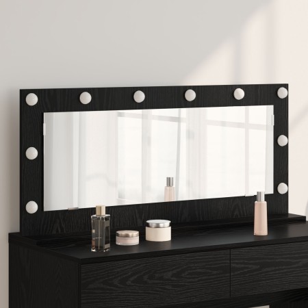Espejo de tocador con luces LED Roble Negro 100x45x18 cm by , Mirrors - Ref: Foro24-868326, Price: 89,92 €, Discount: %