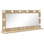 Espejo de tocador con luces LED Roble Sonoma 100x45x18 cm de , Espejos - Ref: Foro24-868327, Precio: 65,88 €, Descuento: %