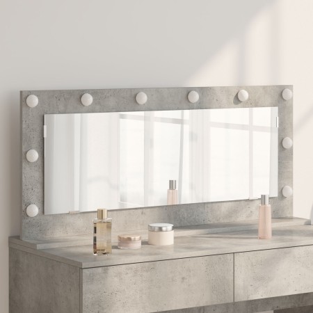 Espejo de tocador con luces LED Gris concreto 100x45x18 cm | Foro24.es | Tu tienda online para hogar, jardín y más Foro24.es