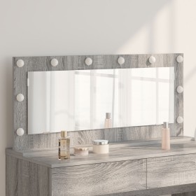 Espejo de tocador con luces LED Gris Sonoma