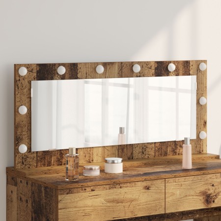 Espejo de tocador con luces LED de madera antigua 100x45x18 cm | Foro24.es | Tu tienda online para hogar, jardín y más Foro24.es