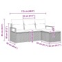 Conjunto de sofá de jardín 4 pcs Gris Poliratán
