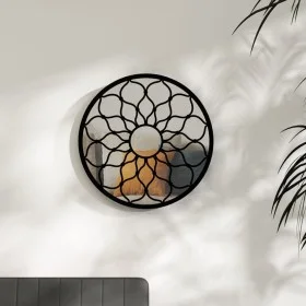 Black round iron mirror for indoor use 40x3 cm by vidaXL, Mirrors - Ref: Foro24-3093536, Price: 82,16 €, Discount: %