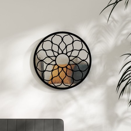 Black round iron mirror for indoor use 40x3 cm by vidaXL, Mirrors - Ref: Foro24-3093536, Price: 79,42 €, Discount: %
