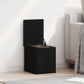 Caja de almacenaje con tapa madera roble negro