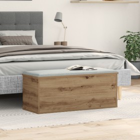 Caja de almacenamiento de roble artesanal 90x35x35 cm de madera de ingeniería von , Aufbewahrungskisten - Ref: Foro24-868712,...