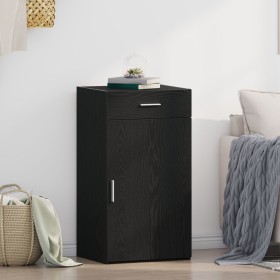 Aparador de madera de ingeniería roble negro 30x42,5x93 cm