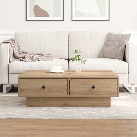 Mesa de Café Roble Artesanal Chapa, MDF 90 x 90 x 28 cm | Foro24.es | Tu tienda online para hogar, jardín y más Foro24.es