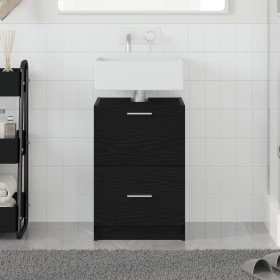 Gabinete de lavabo Roble Negro 40x37x59 cm MDF de , Muebles de baño - Ref: Foro24-868814, Precio: 75,71 €, Descuento: %