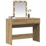 Tocador con espejo y luz LED madera de ingeniería roble artisan by , Bedroom Dressers - Ref: Foro24-868841, Price: 121,91 €, ...