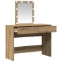 Tocador con espejo y luz LED madera de ingeniería roble artisan by , Bedroom Dressers - Ref: Foro24-868841, Price: 121,91 €, ...