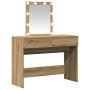 Tocador con espejo y luz LED madera de ingeniería roble artisan by , Bedroom Dressers - Ref: Foro24-868841, Price: 121,91 €, ...