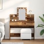 Tocador con espejo y luces LED madera de ingeniería envejecida | Foro24.es | Tu tienda online para hogar, jardín y más Foro24.es