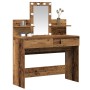 Tocador con espejo y luces LED madera de ingeniería envejecida | Foro24.es | Tu tienda online para hogar, jardín y más Foro24.es