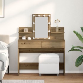 Tocador luz LED madera ingeniería roble artisan