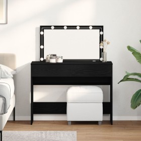 Comprar Tocador con LED roble negro 100x40x120 cm