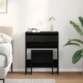 Tocador con espejo de madera de ingeniería roble negro de , Tocadores para dormitorios - Ref: Foro24-868872, Precio: 100,66 €