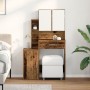Tocador con espejo y luces LED madera de ingeniería envejecida | Foro24.es | Tu tienda online para hogar, jardín y más Foro24.es