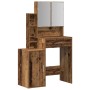 Tocador con espejo y luces LED madera de ingeniería envejecida | Foro24.es | Tu tienda online para hogar, jardín y más Foro24.es