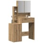 Tocador con espejo y luz LED madera de ingeniería roble artisan by , Bedroom Dressers - Ref: Foro24-868881, Price: 113,58 €, ...