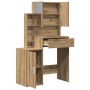Tocador con espejo y luz LED madera de ingeniería roble artisan by , Bedroom Dressers - Ref: Foro24-868881, Price: 113,58 €, ...