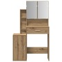 Tocador con espejo y luz LED madera de ingeniería roble artisan by , Bedroom Dressers - Ref: Foro24-868881, Price: 113,58 €, ...
