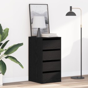 Cómoda Esquinera Negro Roble 40x41x76 cm Madera