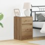 Mesita de Noche con Luces LED de Roble Artesanal de Madera Contrachapada by , Nightstands - Ref: Foro24-868931, Price: 74,74 ...